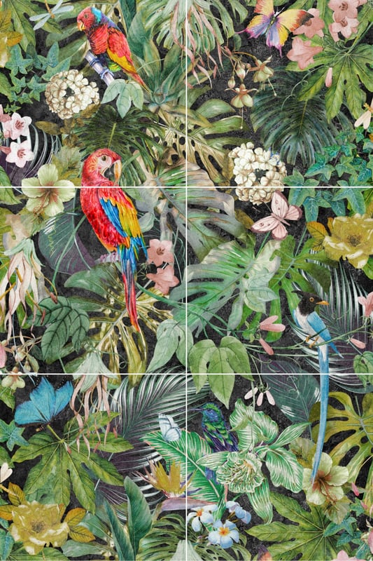 Alfa-Cer Dekor 6 elementowy Jungle Dark 120x180