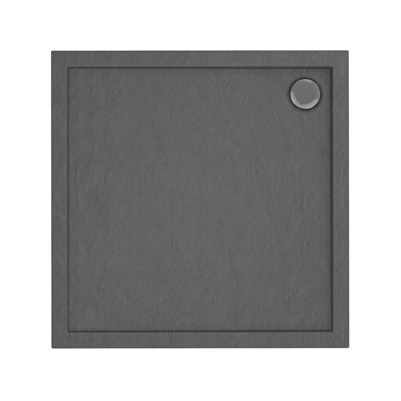 Brodzik do kabiny prysznicowej Ipsilon 90x90x5/3 cm ciemny szary Sensea
