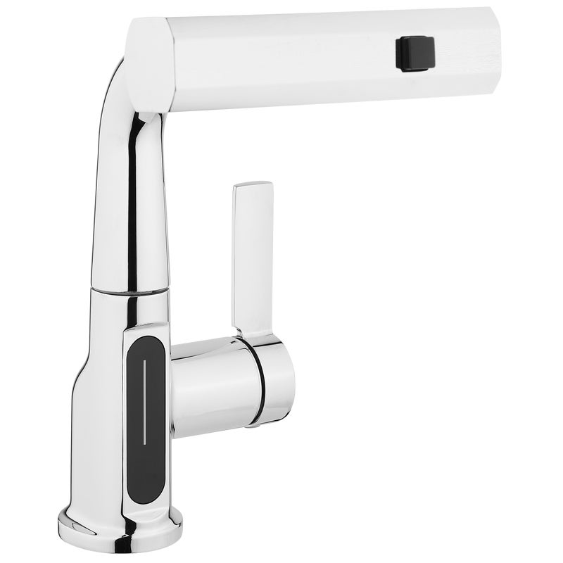 Bateria umywalkowa wysoka chrom 25 cm wyciągana wylewka wyświetlacz