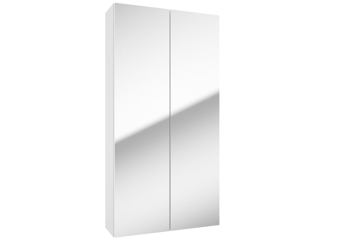 Szafka łazienkowa wisząca z lustrem 60x20x120 cm Duo biała połysk Defra