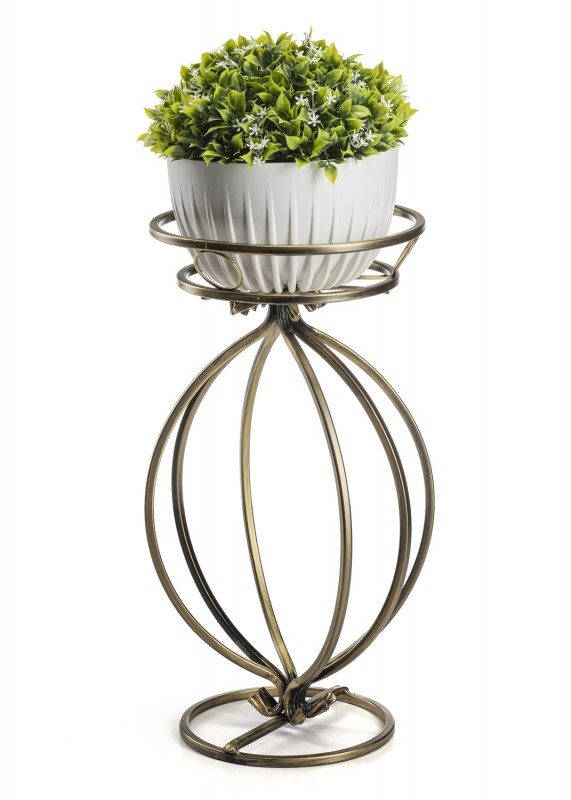 Metalowy złoty kwietnik Virella 30x54 cm