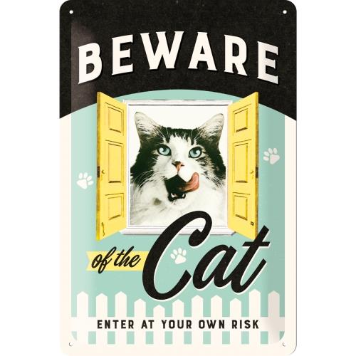 Metalowy Plakat 20 x 30cm Beware of the Cat