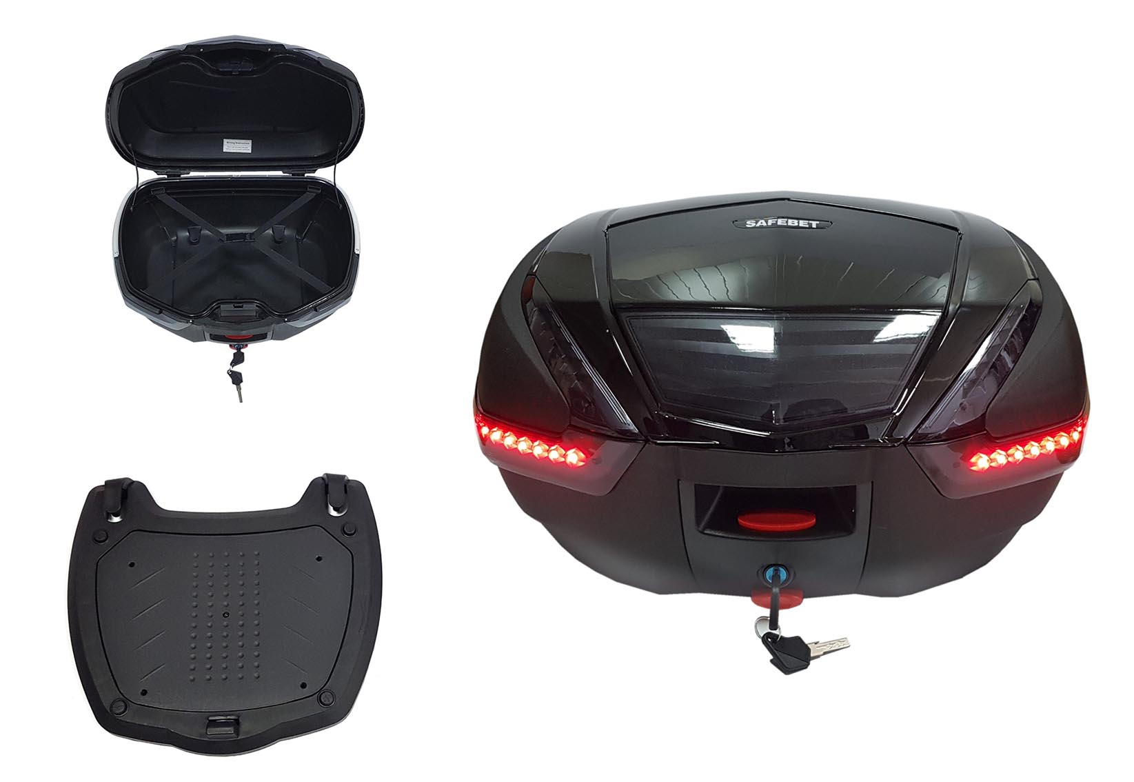 Kufer centralny 48L czarny światła LED ROY03261