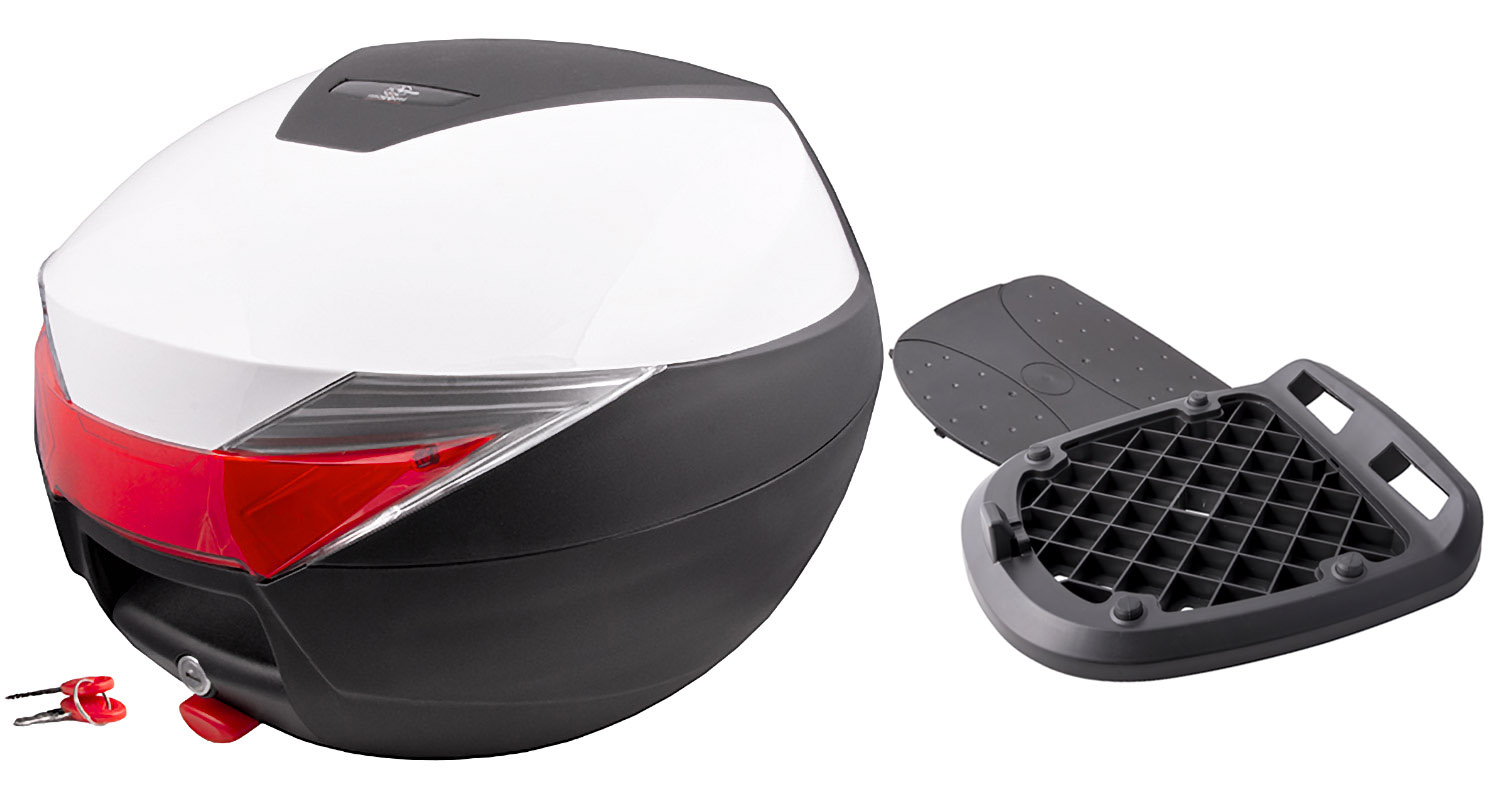 Kufer zdejmowalny MR-711 32L biały czerwony odblask 5905220818778