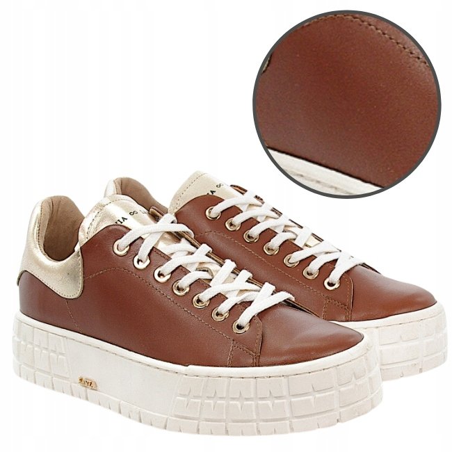 Półbuty Damskie Skórzane Sznurowane Eleganckie Wygodne Buty La Via 40