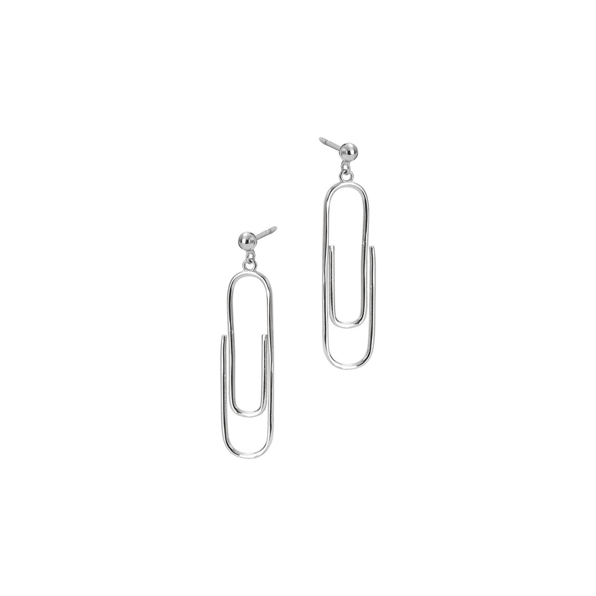 Srebrne Kolczyki 925 Spinacz Kulka Sztyft