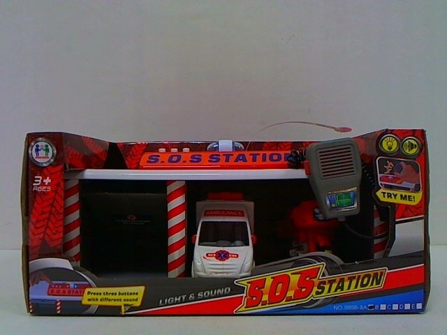 BAZA RATUNKOWA SOS AMBULANS 2 POJAZDY DZWIEKI