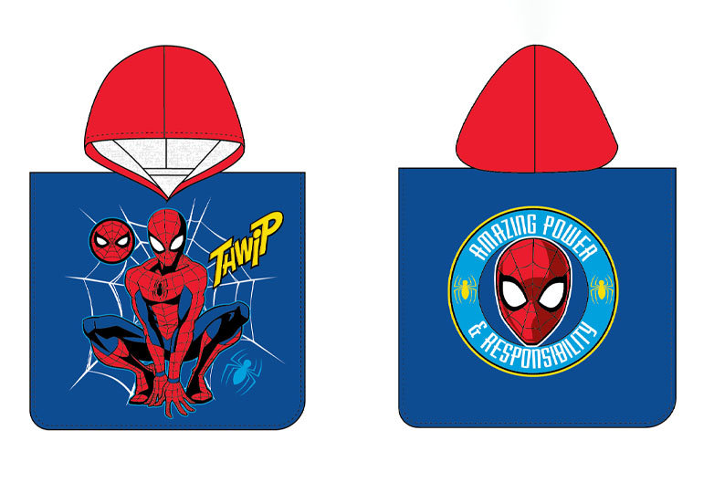 SPIDERMAN Ręcznik DZIECIĘCY z Kapturem PONCHO Okrycie po Kąpieli Basen