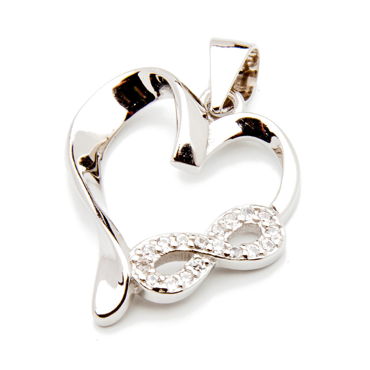 Srebrna zawieszka 925 Serce Nieskończoność