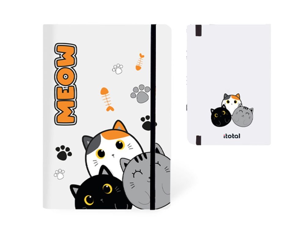 Notes A5 w twardej okładce z kotkami 96k