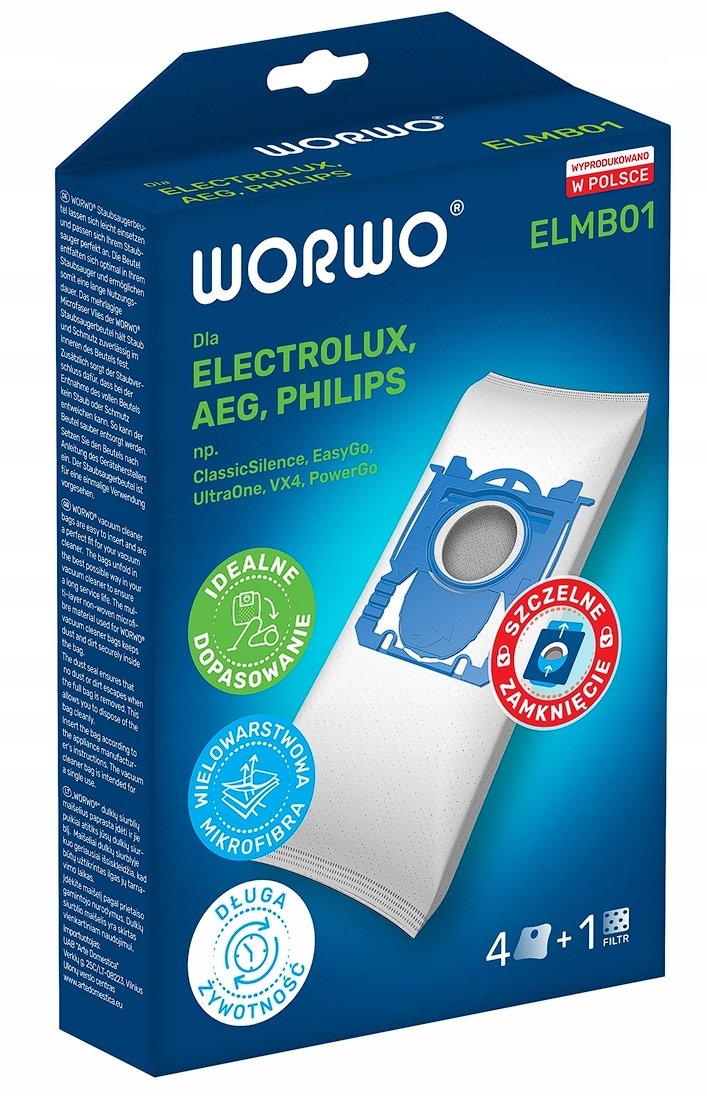 Worki Do Odkurzacza Electrolux Philips Aeg Worwo Elmb01 4 Szt