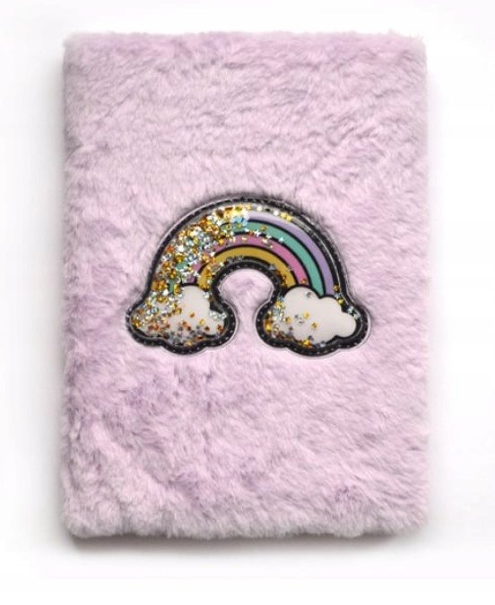 Notatnik Zeszyt W Linie A5 Tęcza Pluszowy – Pluszowa Okładka, 80 Arkuszy