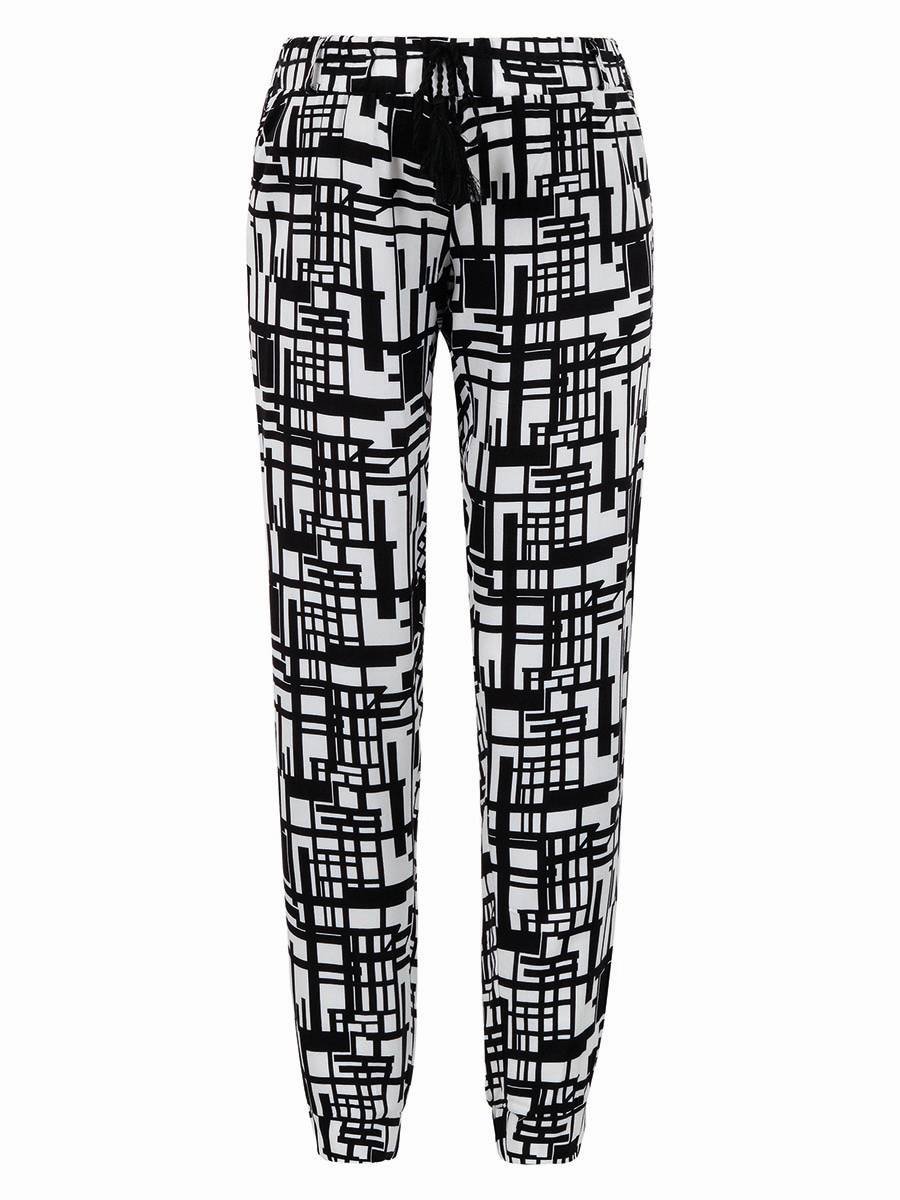 Damskie spodnie ciążowe z wiskozy biało-czarne Bellybutton Maternity, r.42