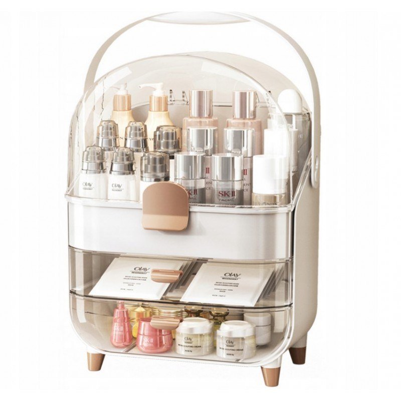 Organizer szkatułka na kosmetyki, biżuterię, biały 26,5 x 18,2 x 34,5 cm CB73