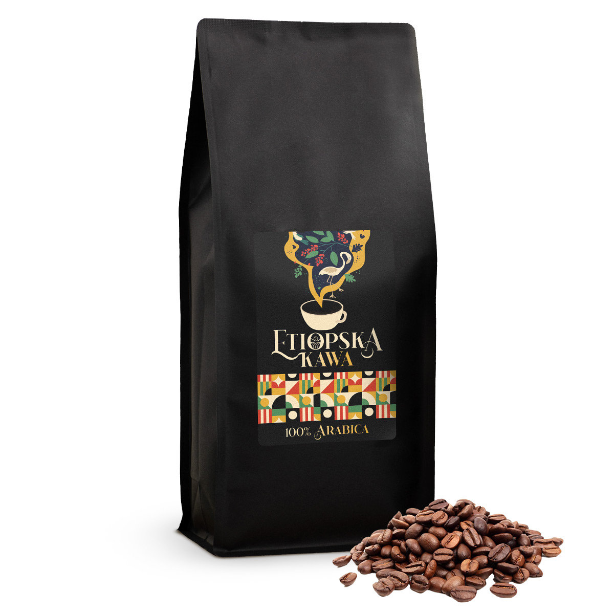 Kawa ziarnista Etiopska 1 kg Świeżo palona 100% Arabica