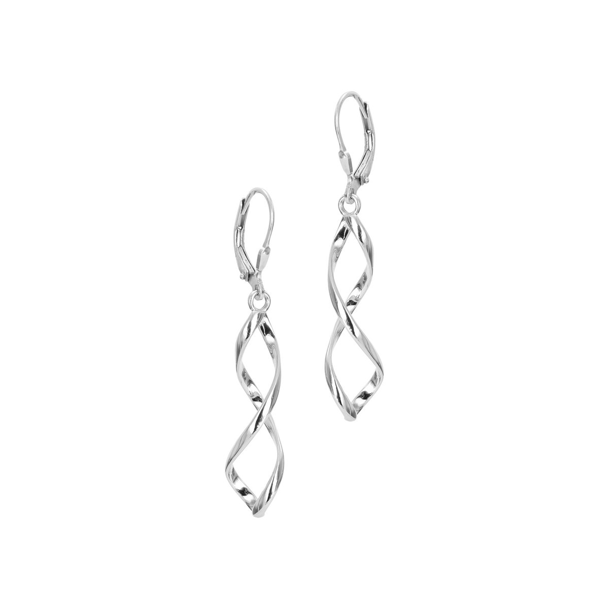 Srebrne kolczyki 925 Spirale Wiszące
