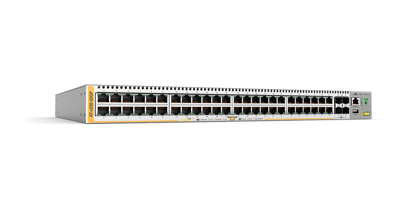 Allied Telesis AT-x220-52GP-50 Zarządzany L3 Gigabit Ethernet (10/100/1000) Obsługa PoE 1U Szary 990-006127-50