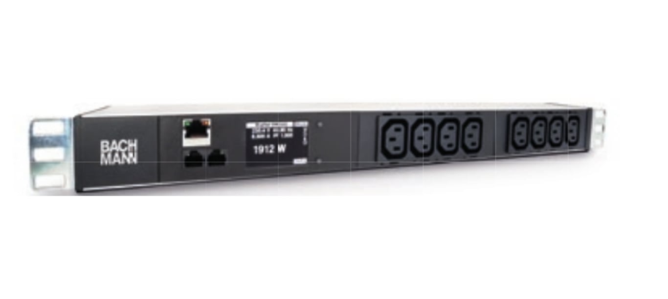 Bachmann BlueNet BN2000 rozdzielacz zasilania PDU 8 x gniazdo sieciowe Czarny, Srebrny