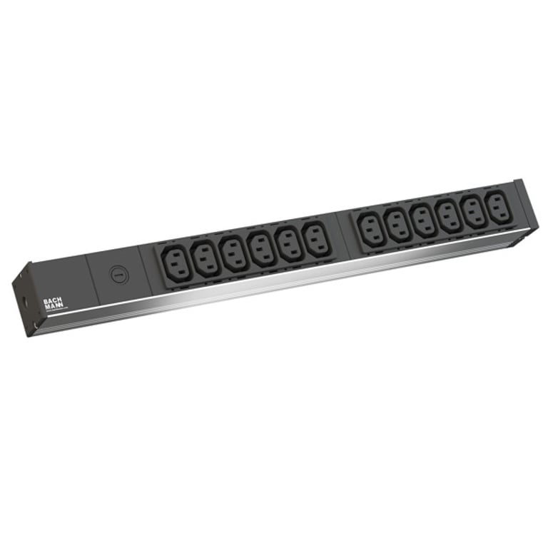 Bachmann 800.2284 rozdzielacz zasilania PDU 12 x gniazdo sieciowe 1U Czarny