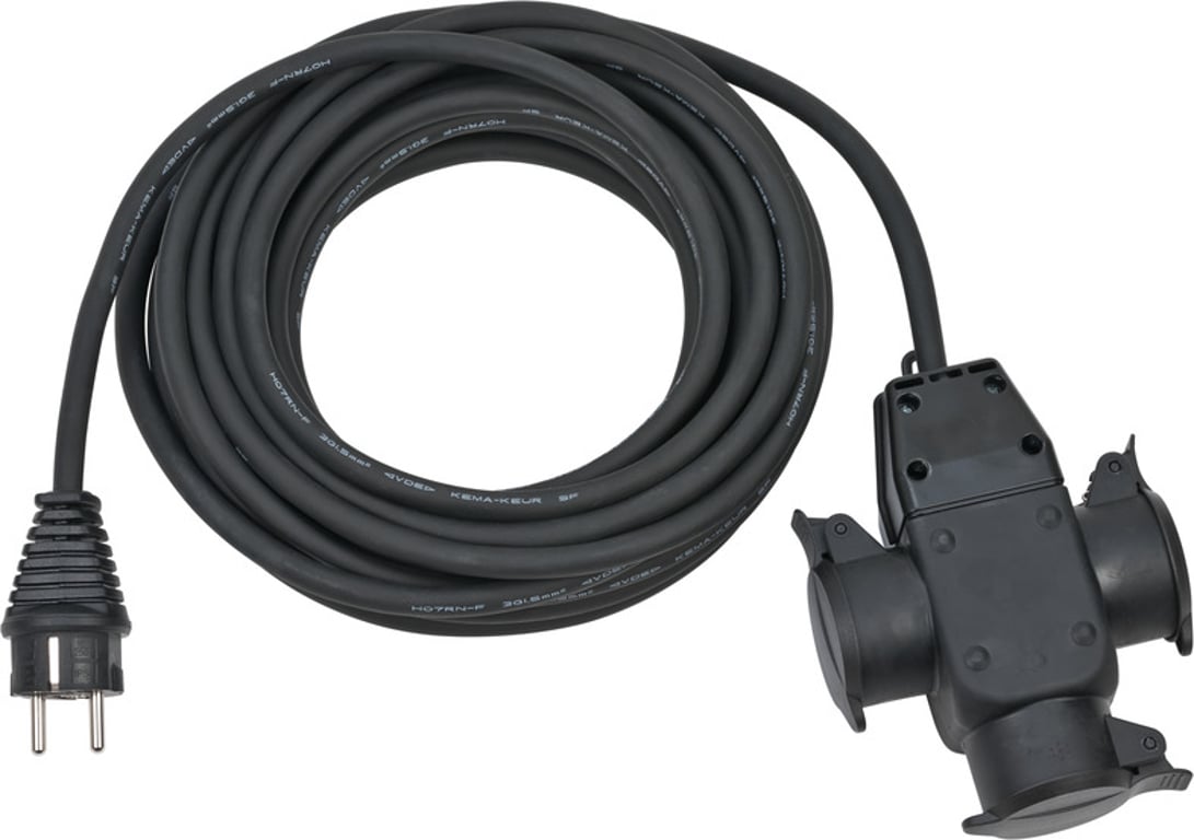 Brennenstuhl 1167810301 rozgałęziacz 10 m 3 x gniazdo sieciowe Zewnętrzna Czarny