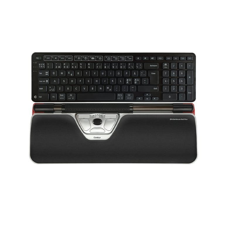 Contour Design RollerMouse Red Plus + Balance klawiatura Dołączona myszka Biuro USB + Bluetooth QWERTY Skandynawia Czarny CDRMREDPN10213
