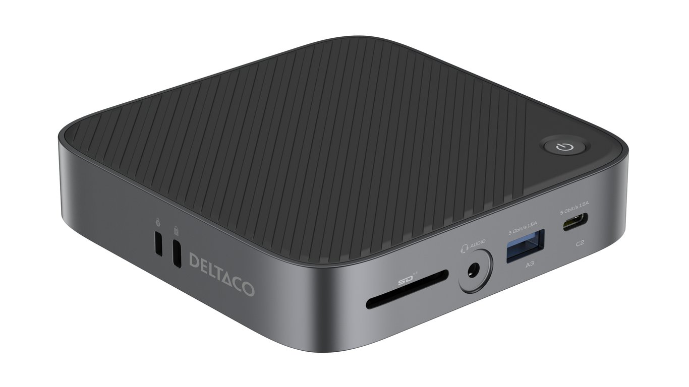 Deltaco USBC-HDMI28 huby i koncentratory USB Type-C 5000 Mbit/s Czarny USBC-HDMI28