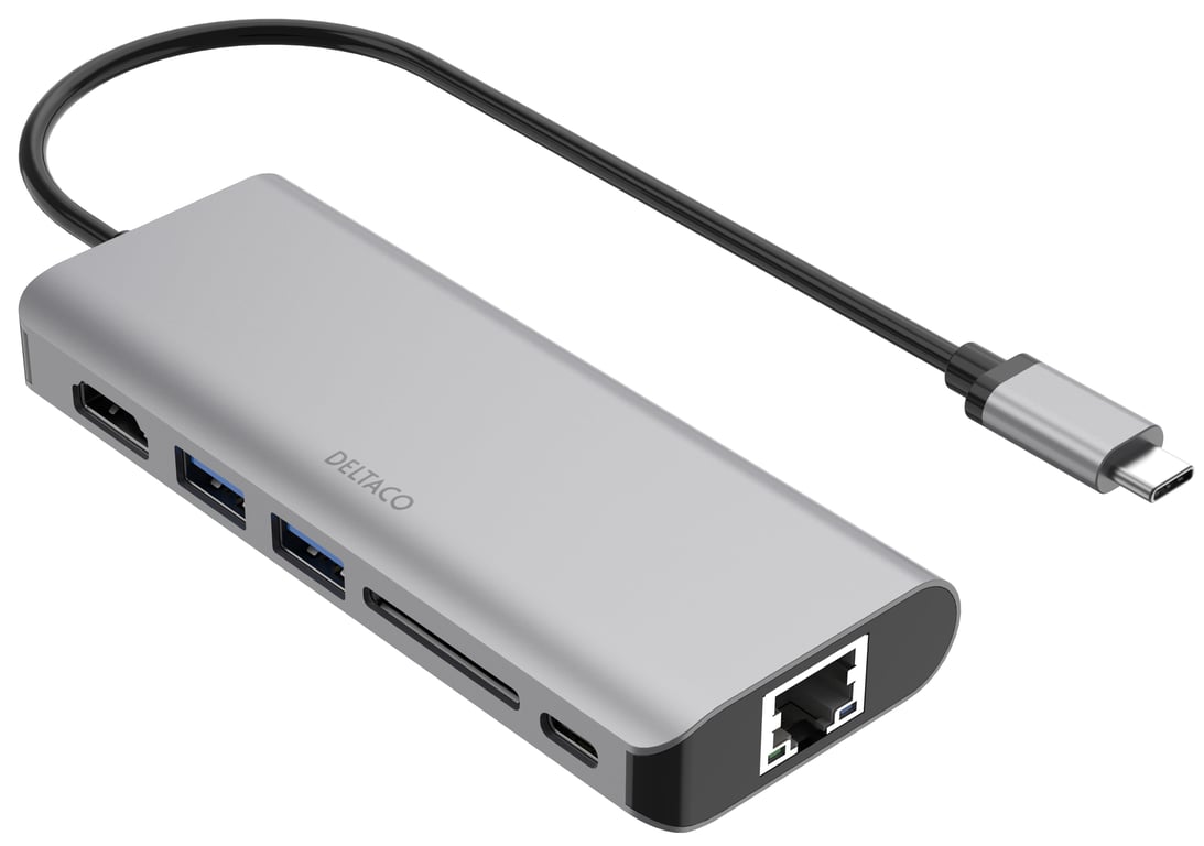 Deltaco USBC-HDMI24 huby i koncentratory USB Type-C 14400 Mbit/s Szary USBC-HDMI24