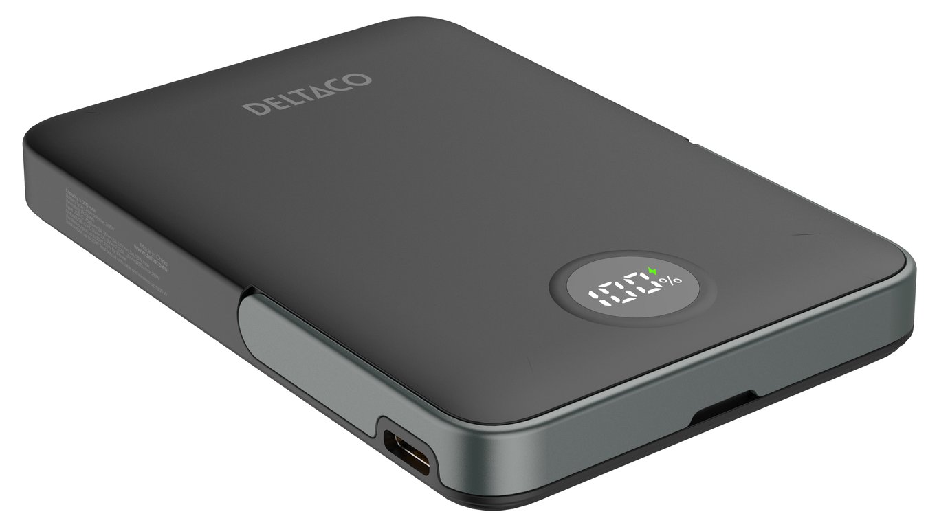 Deltaco PB-Q1007 bank mocy Litowo-polimerowy (LiPo) 5000 mAh Bezprzewodowe ładowanie Czarny