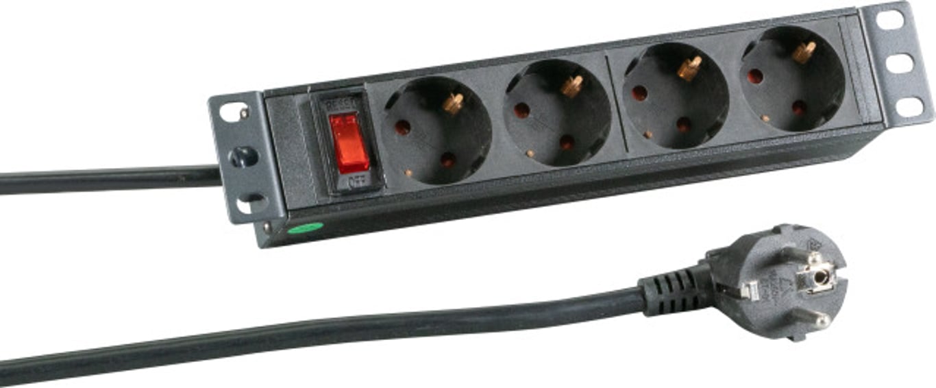 EFB Elektronik EK631DE.11 rozgałęziacz 2 m 4 x gniazdo sieciowe  Czarny
