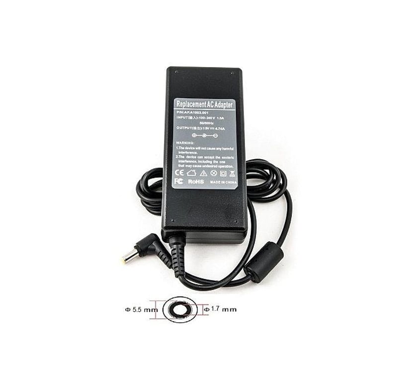 Extra Digital AC90F5517 adapter zasilający/ inwentor Wewnętrzna 90 W Czarny