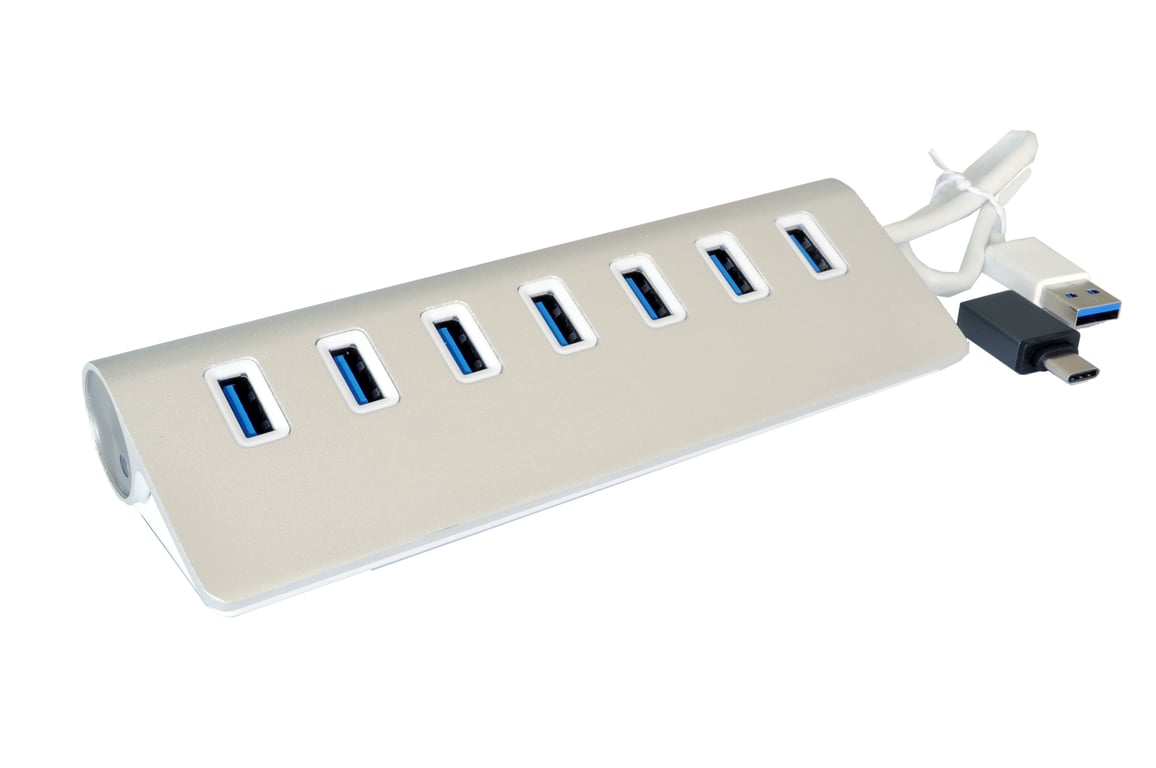 EXSYS EX-1137 huby i koncentratory USB 3.2 Gen 1 (3.1 Gen 1) Type-A 5000 Mbit/s Biały EX-1137