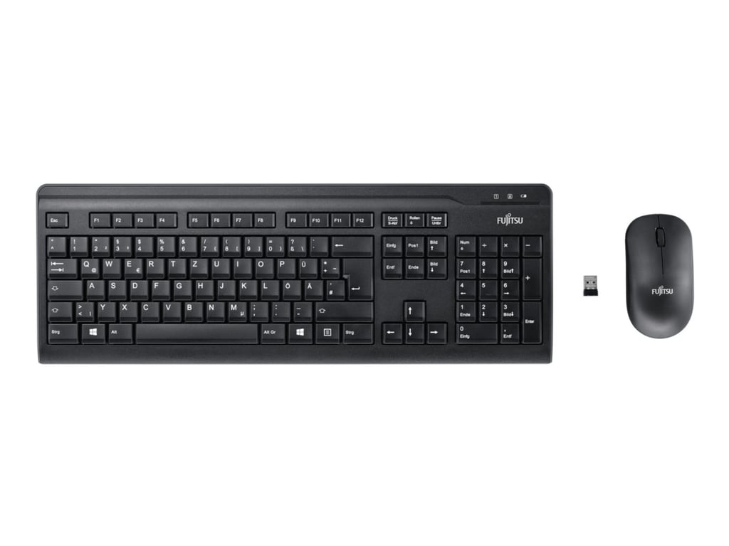 Fujitsu LX410 klawiatura Dołączona myszka RF Wireless QWERTY Angielski Czarny S26381-K410-L402