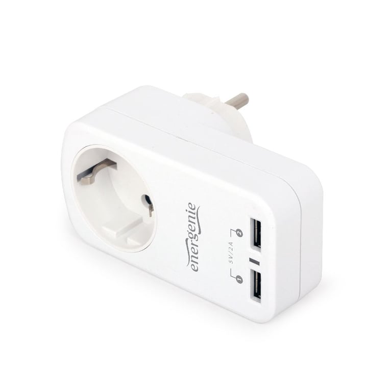 Gembird EG-ACU2-01-W adapter wtyczek zasilających Biały