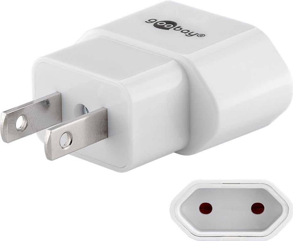 Goobay 45345 adapter wtyczek zasilających Typ A Typ C (wtyczka eur) Biały