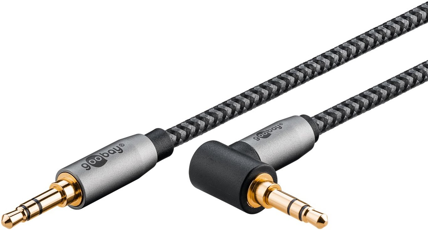 Goobay 65278 kabel audio 1 m 3.5mm TRS Czarny, Srebrny