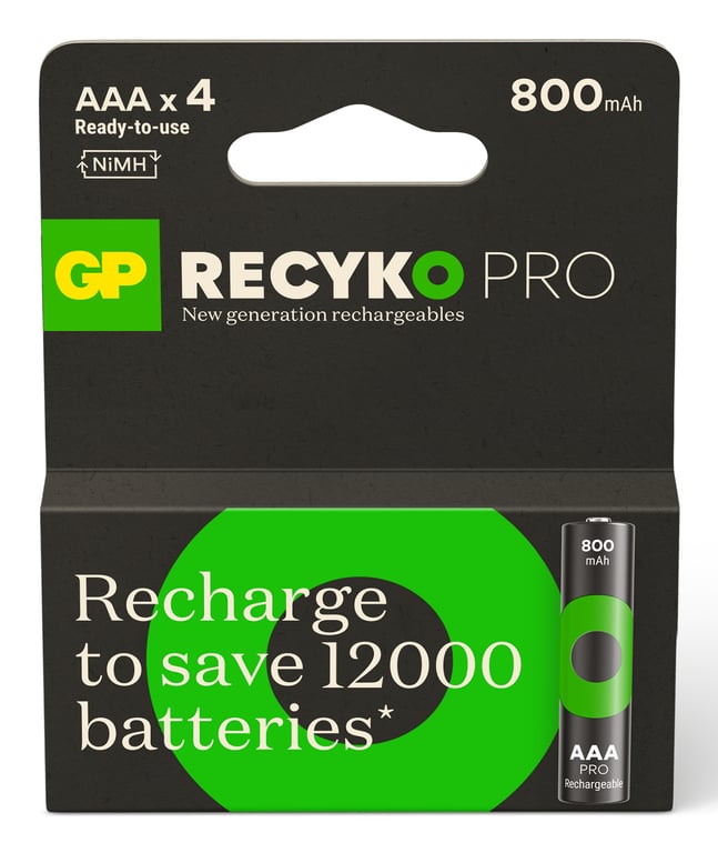 GP Batteries ReCyko Pro GPRCP80AAA174C4 bateria do użytku domowego Bateria do ponownego naładowania AAA Niklowo-metalowo-wodorkowa (NiMH)