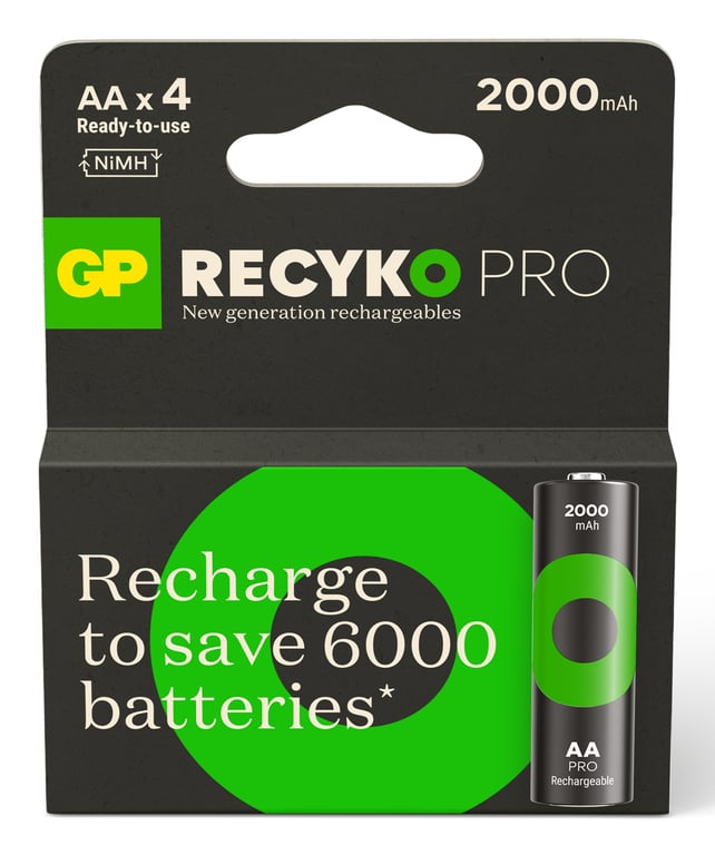 GP Batteries ReCyko Pro GPRCP200AA167C4 bateria do użytku domowego Bateria do ponownego naładowania AA Niklowo-metalowo-wodorkowa (NiMH)