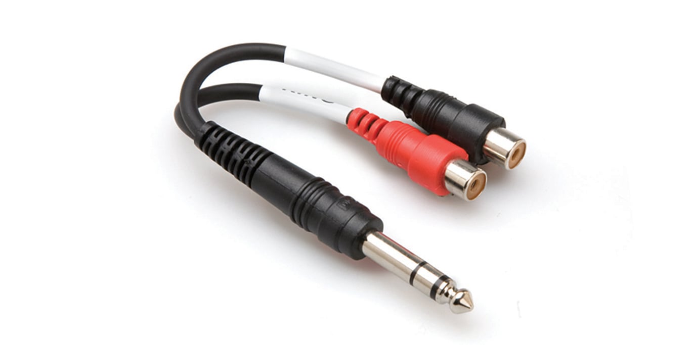 Hosa Technology YPR-102 kabel audio 6.35mm TRS 2 x RCA Czarny YPR-102