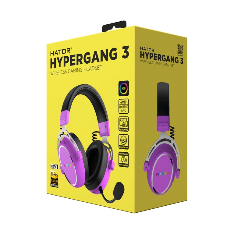 HATOR Hypergang 3 Gaming USB Type-C / USB Type-A Bluetooth Fioletowy