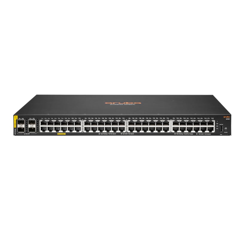 HPE Aruba Networking CX 6100 48G Class4 PoE 4SFP+ 740W Zarządzany L3 Gigabit Ethernet (10/100/1000) Obsługa PoE 1U R9Y04A#ABB