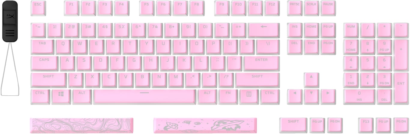 HyperX Nakładki na klawisze Pudding Keycaps 2 — pełny zestaw — PBT — różowy (układ USA)