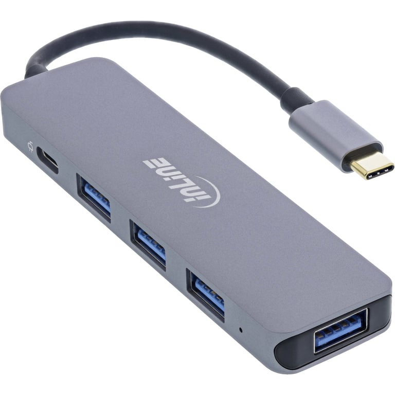 InLine 33271L huby i koncentratory USB 2.0 Type-C 5000 Mbit/s Szary 33271L