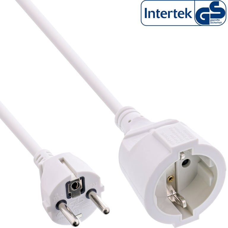 InLine 16400W kabel zasilające Biały 1 m CEE7/7 16400W