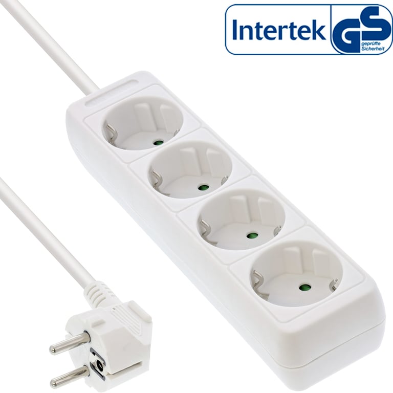 InLine 16445F rozgałęziacz 5 m 4 x gniazdo sieciowe  Biały