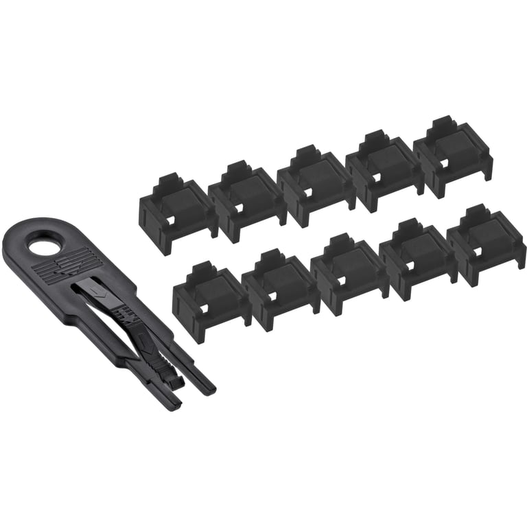 InLine 55722I bloker portów Blokada portu + klucz RJ-45 Czarny Plastik 10 szt.