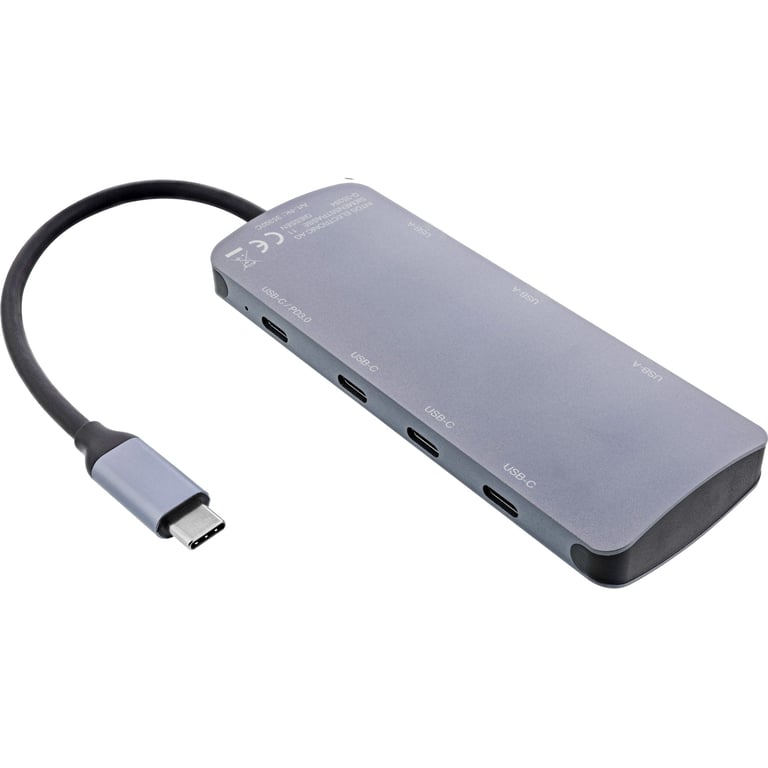 InLine 35392C huby i koncentratory USB Type-C 10000 Mbit/s Szary 35392C