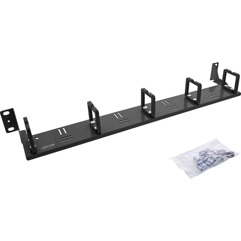 InLine 19110J organizator na kable Stojak Panel kablowy Czarny 1 szt.
