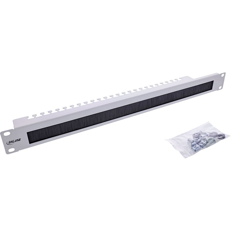 InLine 19111O organizator na kable Stojak Panel kablowy Szary 1 szt.