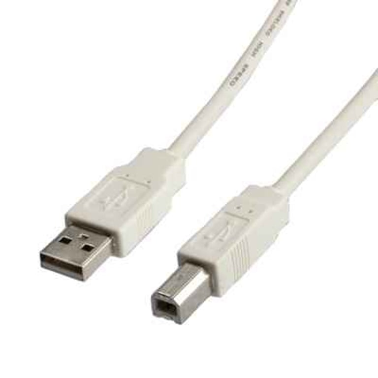 ITB USB 2.0 A/B M/M 1.8m kabel USB 1,8 m USB A USB B Biały ROS3102
