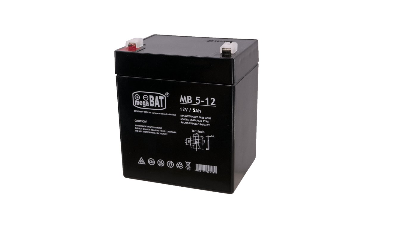 MegaBat MB 5-12 akumulator Ołowiany (VRLA) 12 V 5 Ah